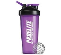 PROELITE 600ml Protein Shaker Bottle with Neon Shaker Bottle with Stainless Steel Mixing Ball, BPA- and Leakproof Flip On Lid, Odourless, Temperature Safe (Neon Purple, 600ml)