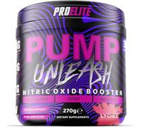 ProElite Pump Unleash Nitric Oxide Booster 270g, Pre Workout Powder, 30 Servings with Beta Alanine, Caffeine, Arginine (AAKG), Citrulline, Vitamin B3 - B12 (270g, Lychee)