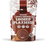 PROELITE Whole Brown Linseed Flaxseed 2kg | High in Fibre & Rich in Omega 3 | Natural Superfood for Smoothies, Shakes, Cereals & Baking