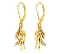 PROESS Gold Horse Earrings for Women 925 Sterling Silver Horse Dangle Earrings Hypoallergenic Horse Jewellery Gifts for Horse Lovers Christmas
