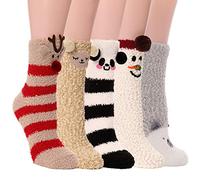 PROETRADE Womens Fluffy Socks Cosy Slipper Bed Cabin Warm Plush Soft Thick Winter Home Christmas Stocking Fillers Women Socks for Ladies Valentines Mum Mothers Day Gifts for Women(Animal)