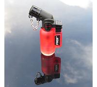 PROF Angled Neck, Blowtorch, Windproof, Electronic, Refillable, Jet Lighter, Gas Turbo, Red, Blue, Green, Black, (Red)