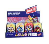 Prof Capsule Jet Flame Torch Lighter - Refillable Butane Windproof Lighter with Stylish Flower Graphic Design for Men & Women (Send Out Random Colour x 1)