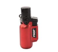 PROF Jet Flame Lighter Big Tank Safety Cap Windproof Electronic Gas Refillable Blue Jet Flame Metallic Colours (Red)