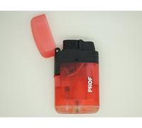Prof Powerful Double Flame Lighter Windproof Electronic Refillable Jet Gas Turbo, Blue, Green, Black and Red (Red)
