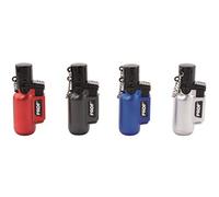 Prof Powerful Lighter Windproof Electronic Refillable Jet Gas Turbo, Red, Blue, Silver or Black