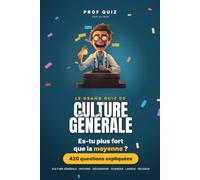 Prof Quiz : Culture Générale: Plus de 400 questions pour savoir si tu es plus fort que la moyenne (du facile au coriace)