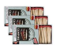 PROF Set of 3 Boxes of 100 Matches, Length 5.5 cm, 300 Chef Matches, Fire Starters, Compact and Practical for Kitchen, Candles, Birthday, Camping, Barbecue, Outdoor, Survival, 41806004