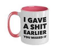 Profane I Gave A Shit Earlier You Missed It Sarcastic Cup with Handle Coffee Cups Ceramic Mugs 330Ml for Office Syrup Latte