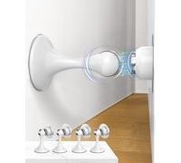 Profasion Magnetic Door Stoppers 4 Pack, Stainless Steel Door Stops for Wall and Floor Mounting, Door Holder Keep Door Open, No Drilling Door Stop with 3D Adhesive Tapes, White