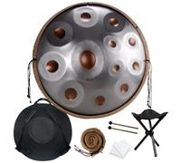 Professal 432 Hz Handpan Drum, 22-Inch Steel 9/10/12 Notes, Ideal for Yoga & Mtat, 440 Hz Harmonic Percuss, d & Silver h, Perfect Musical Instrument