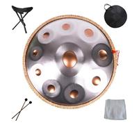 Professal Handpan 22" for Adults, 10 Notes 432Hz/440Hz Steel Drum, Includes Bag, Stic & Stand, d & Silver h - Perfect for Musicians & Relaxat