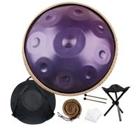 Professal Handpan 432 Hz in D Minor, 22-Inch Steel Drum, 9/10/12 Notes, Harmonic Percuss Instrument for Yoga, Mtat, and Relaxat (Purple, 440 Hz)