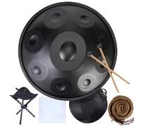 Professal Handpan 432Hz 440Hz 22" Steel Tongue Drum, 9 Notes for Mtat & Relaxat, Black Color, Perfect for Music Therapy & Mindfulness Practice