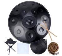 Professal Handpan 432Hz 440Hz D Minor 22" Steel Tongue Drum, 12 Notes, Ideal for Mtat & Relaxat, Black Handpan, High-Quali Sound, Perfect for Musicians