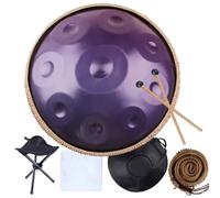 Professal Handpan Drum 432Hz 440Hz G Minor 22" Steel Tongue Drum, 9 Notes for Mtat & Relaxat, Purple, Ideal for Sound Therapy & Mindfulness