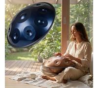 Professal Handpan Drum D Minor 9 Note Steel 432Hz 440Hz for Mtat Yoga Sound Therapy Percuss Instrument for Adults (Blue 440Hz)