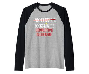 Professeur Non Mais Rock Star de L'Education Nationale Drôle Raglan Baseball Tee