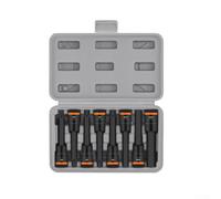 Professional 1/2 Inch Hex Socket Adapter Set With Chrome Vanadium Construction For Impact Tools Including H4 H5 H6 H7 H8 H10 H12 H14 H17 Bits In 55mm And 100mm Lengths For Mechanical Jobs(9PCS 100mm)