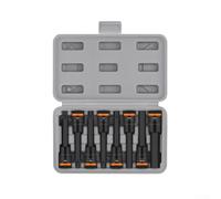 Professional 1/2 Inch Hex Socket Adapter Set With Chrome Vanadium Construction For Impact Tools Including H4 H5 H6 H7 H8 H10 H12 H14 H17 Bits In 55mm And 100mm Lengths For Mechanical Jobs(8PCS 100mm)