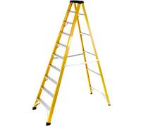 Professional 1.7M Fibreglass Swingback Step Ladder With 10 Treads For Safe Electrical Work