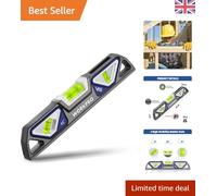 WORKPRO 25CM/10Inch Magnetic Spirit Level, Torpedo Level with 3 Vials 45°/90°/180°, Aluminium Frame, Strong Magnet, Patented Double-View Design Level Tool