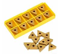 Professional 10pcs CNC Carbide Inserts and Lathe Turning Blade Cutter Tools with Storage Box for Metalworking (TNMG160408R)