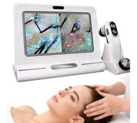Professional 11" HD Screen Hair Scalp Detector Oil Moisture Analyzer 50x/200x Magnification Dual Handle Probes for Salon Diagnosis
