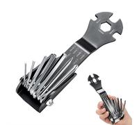 Professional 11-in-1 Folding Hex Key Set,CRV Steel Metric Allen Wrench Multi-Tool,Slotted Cross-Head Screwdriver,8mm-12mm Wrench,90°/180° Locking Positions for Auto Home Repair & Professional Use