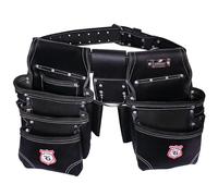 Professional 11 Pockets Leather Tool Pouch Bags/Carpenter Tool Belt Set | Heavy-duty Drywall Pouch, Electrician Pouch, And Framing Tool Belt Pouches (Black, Standard)
