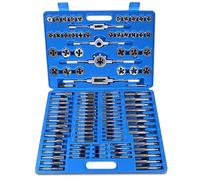 Professional 110Pcs Taps & Dies Set, HSS High Hardened Steel M2-M18 Screw Nut Thread Tap Die Set, Multifunctional Precision Metric Taps Dies Set with Wrench Handle and Firm Case for Hand Tapping Work
