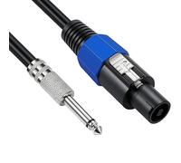 Professional 12 Gauge Male to 1/4'' Male Audio Cord, Speakon to 1/4'' Speaker Cable DJ Speaker Cable with Twist Lock Connection Extension Wiring(6FT/1 Pack)