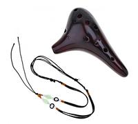 Professional 12 Hole Alto Tone C Ocarina Flute Ceramic Musical Instruments Smoked Burn