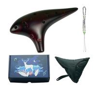 Professional 12 Hole Ceramic Ocarina Wide Octaves Ranges Easy to Learn Wind Instrument for School Bands and Performers Multicolor Ocarina Gift Set