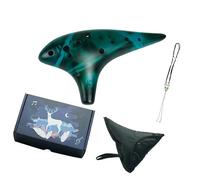 Professional 12 Hole Ceramic Ocarina Wide Octaves Ranges Easy to Learn Wind Instrument for School Bands and Performers Handcrafted Clay Ocarina
