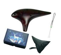 Professional 12 Hole Ceramic Ocarina Wide Octaves Ranges Easy to Learn Wind Instrument for School Bands and Performers Professional Ocarina