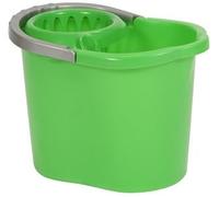 Professional 12L Mop Bucket with Wringer (Green) Colour Coded With Easy Carry Handle for Domestic and Commercial Cleaning Hospital Contract Cleaning Bucket Industrial