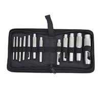 Professional 12PCS Carbon Steel Leather Punch Tool Set Heavy Duty Manual Hole Puncher Kit for Belts Straps Leather Crafting 3mm 4mm 5mm 6mm 7mm 8mm 9mm 10mm 12mm 14mm 16mm 19mm