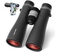 Professional 12x50 Binoculars for Adults, High Power Binoculars with Phone Adapter/BAK4 Prism/FMC ED Lens, Low Light Night Vision, IP67 Waterproof for