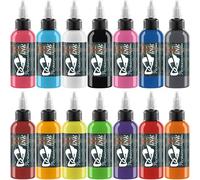 Professional 14 Bottle Tattoo Ink 1/2 oz (30ml) Tattoo Ink Supply Pure Pigment Eternal Micro Sculpture Makeup Cosmetic Body Painting Embroidery Art Supplies Tattoo INK14