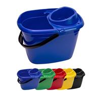 Professional 14L Mop Bucket with Wringer (Blue) Colour Coded With Easy Carry Handle for Domestic and Commercial Cleaning Hospital Contract Cleaning Industrial - Avern