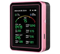 Professional 15-in-1 Air Quality Monitor with Smartphone APP - Dual Chip - Sensors Detect CO2, PM2.5/PM10, HCHO, TVOC | Real-Time AQI Alerts & Custom Thresholds | for Home, Car, Office, Plants, Pets