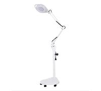 Professional 16x Magnifying Lamp with Adjustable Swivel Arm for Skincare Manicure Tattoo and Spa Services Bright Light for Beauty Treatments Rolling Floor Stand Included