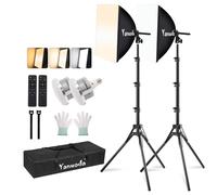 Professional 16''x16'' Softbox Lighting Kit - Studio Light Photography with Remote, Adjustable Brightness & 3 Colour Temperatures - Portable Studio Light for YouTube, Product Photography