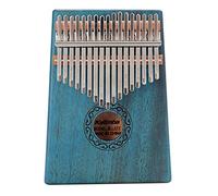 Professional 17 Keys Thumb Piano Kalimba, Natural Mahogany Solid Wood Mbira Finger Piano Musical Instrument, Cute Music Gift for Kids Adult Beginners (Color : Blue)