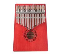 Professional 17 Keys Thumb Piano Kalimba, Natural Mahogany Solid Wood Mbira Finger Piano Musical Instrument, Cute Music Gift for Kids Adult Beginners (Color : Red)