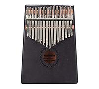 Professional 17 Keys Thumb Piano Kalimba, Natural Mahogany Solid Wood Mbira Finger Piano Musical Instrument, Cute Music Gift for Kids Adult Beginners (Color : Black)