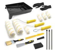 Professional 19-Piece Paint Roller Set,All-in-One Painting Roller Kit with Extension Pole (Extends to 3 Ft), 9" & 4" Microfiber Rollers, Tray, Brush & Tools for Walls, Ceilings, Doors