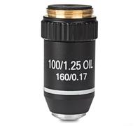 Professional 195mm Achromatic Lens 4X to 100X with Oil Immersion for School Laboratory Microscope RMS 20.2mm Thread Copper Construction(100X)