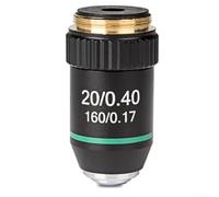 Professional 195mm Microscope Objective Lens Set 4X to 100X with Multi-Layer Coating for School Laboratory Biology Research(20X)